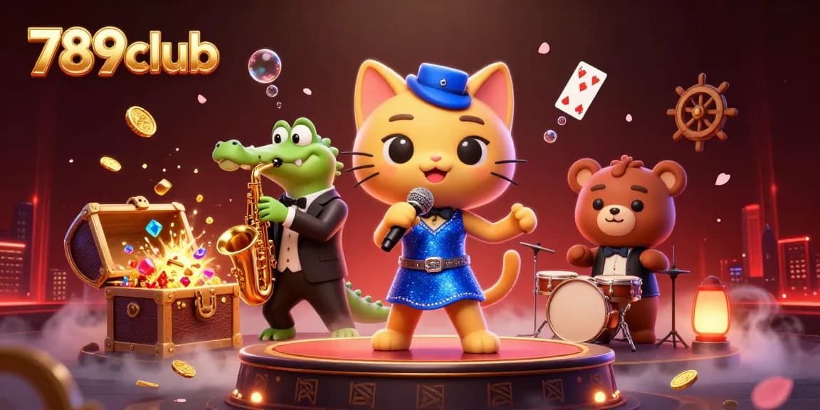 Join the fun at 789club with lively 3D characters performing in an exciting casino scene.