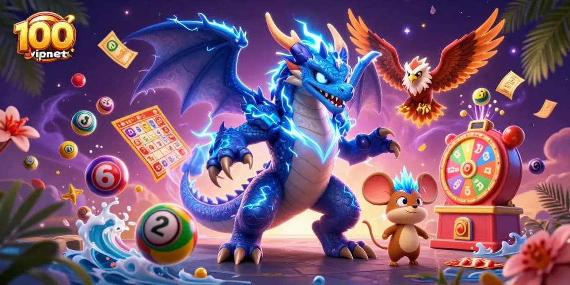 Experience the electrifying energy of 100vipnet with vibrant characters and dynamic gambling elements.