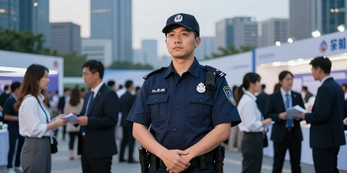 Licensed security guard providing professional protection services at a local event.