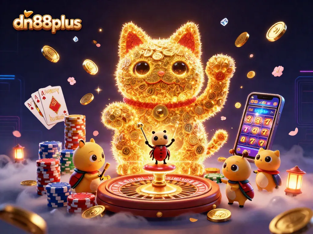 Spin and win with exciting dn88plus casino elements featuring a lucky cat.