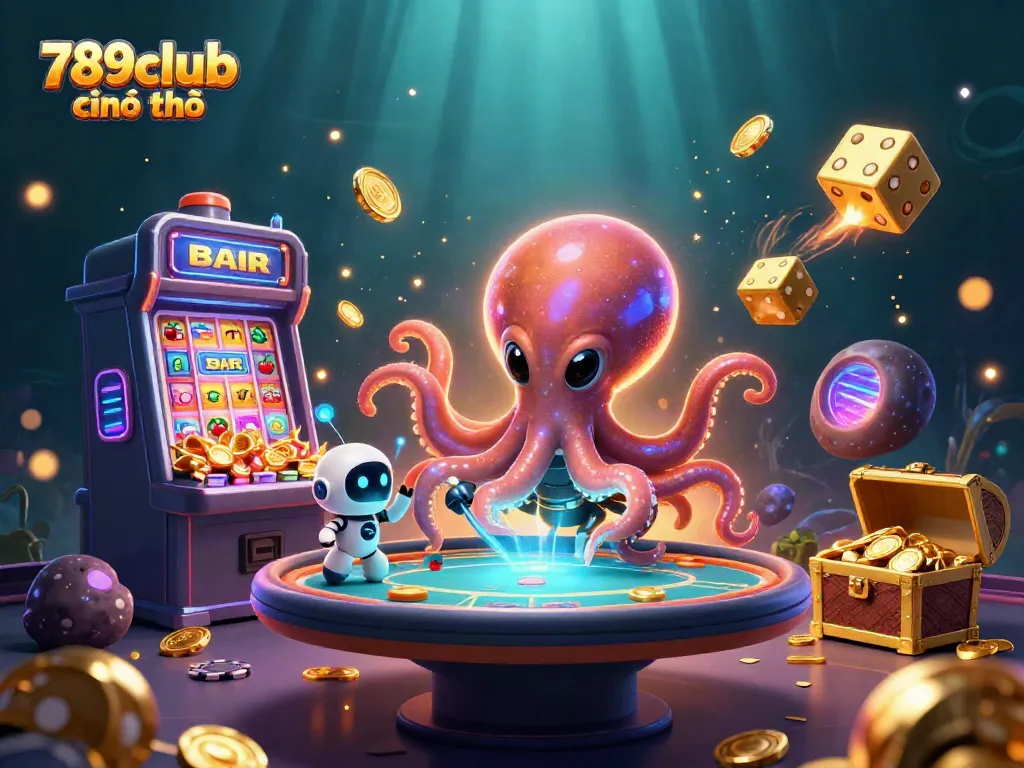 Engage in thrilling games at 789club chính chủ with vibrant 3D casino elements and playful characters.