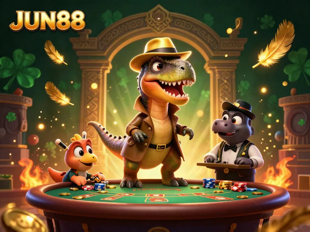 Experience thrilling gameplay with JUN88 as a velociraptor card counter secretly at the blackjack table.