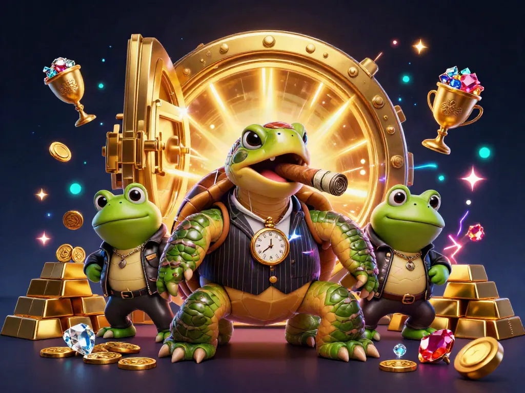 Get exclusive ưu đãi v9bet with a thrilling 3D cartoon turtle and frog enforcers in a vibrant casino.