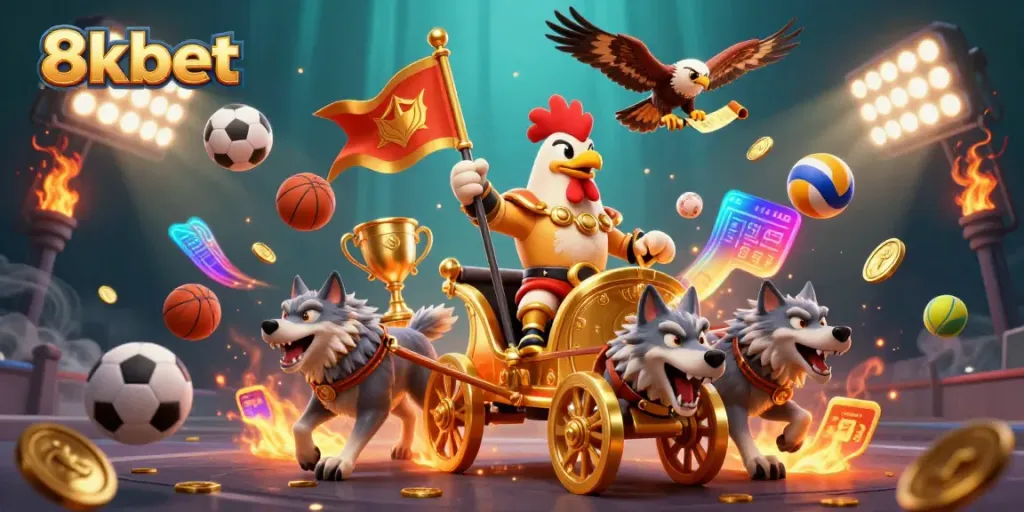 Experience thrilling moments with 8xbet as a rooster warlord leads in an exciting gaming scene.