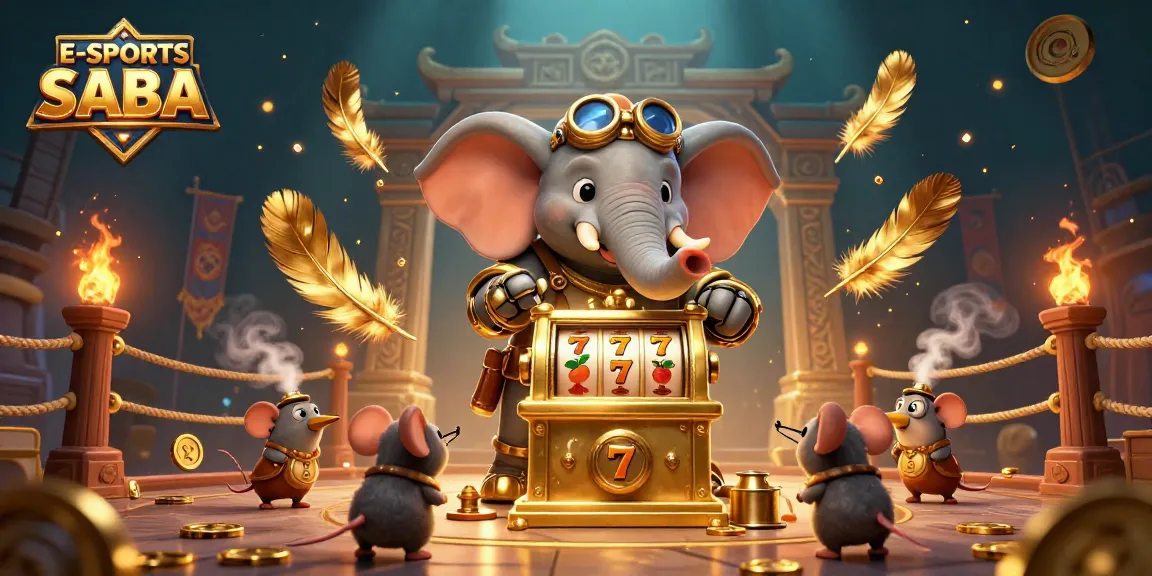 Engage with E-SPORTS SABA in a vibrant steampunk-themed casino scene featuring animated characters and betting elements.