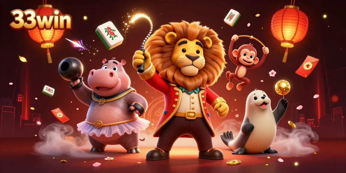 Join the excitement at 33win with vibrant illustrations of casino activities, showcasing engaging characters and gaming elements.
