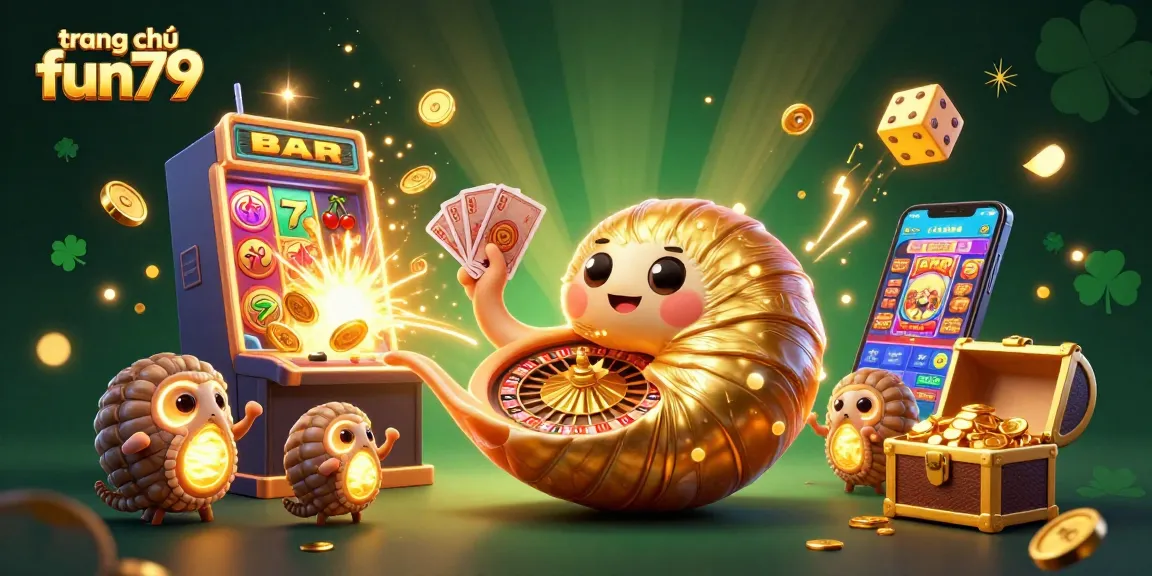 Engage with the excitement of trang chủ fun79 featuring a 3D nautilus roulette wheel and vibrant casino elements.