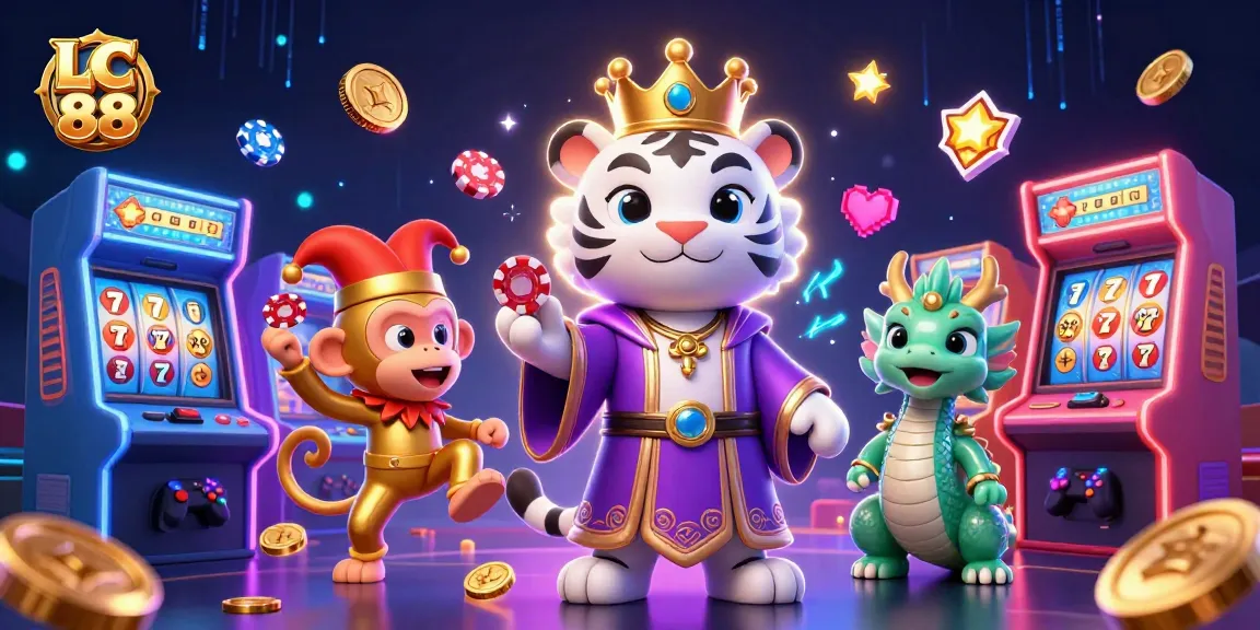 Experience thrilling entertainment at LC 88 with vibrant characters, slot games, and casino excitement!