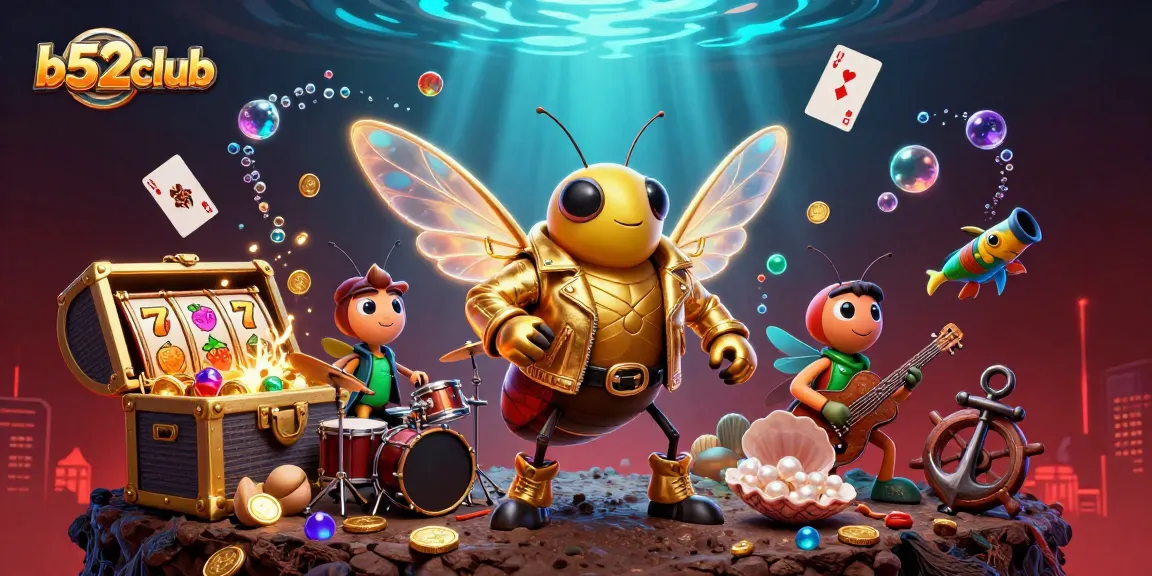 Spin to win at b52club with vibrant casino elements and a rock star theme