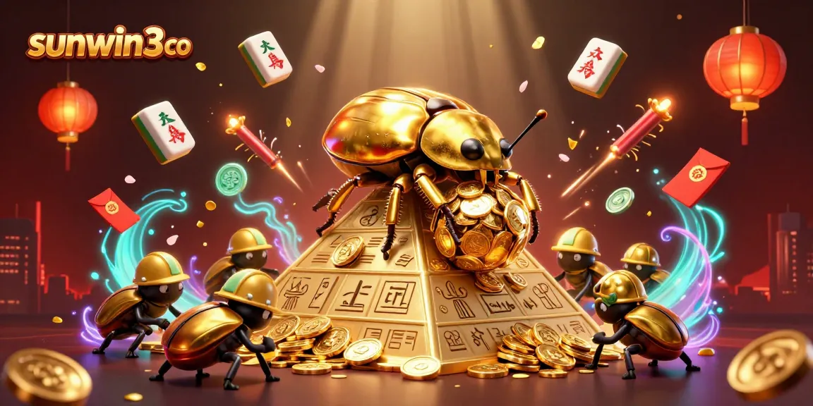 Experience the excitement of sunwin3 co with golden coins and vibrant casino elements in a 3D illustration.