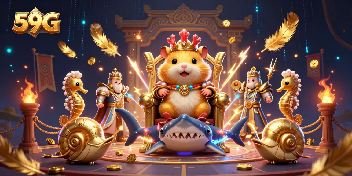 Experience the thrilling 59G casino world with dynamic hamster king and royal underwater guards.