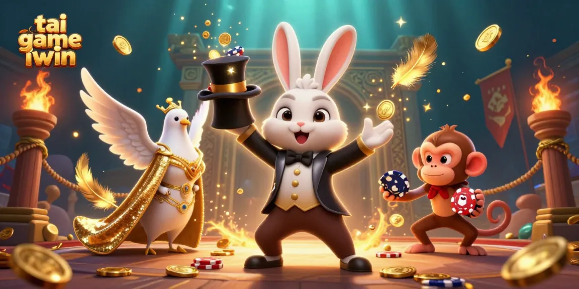 Experience thrilling wins with tai game iwin, featuring magical characters in a vibrant casino scene.