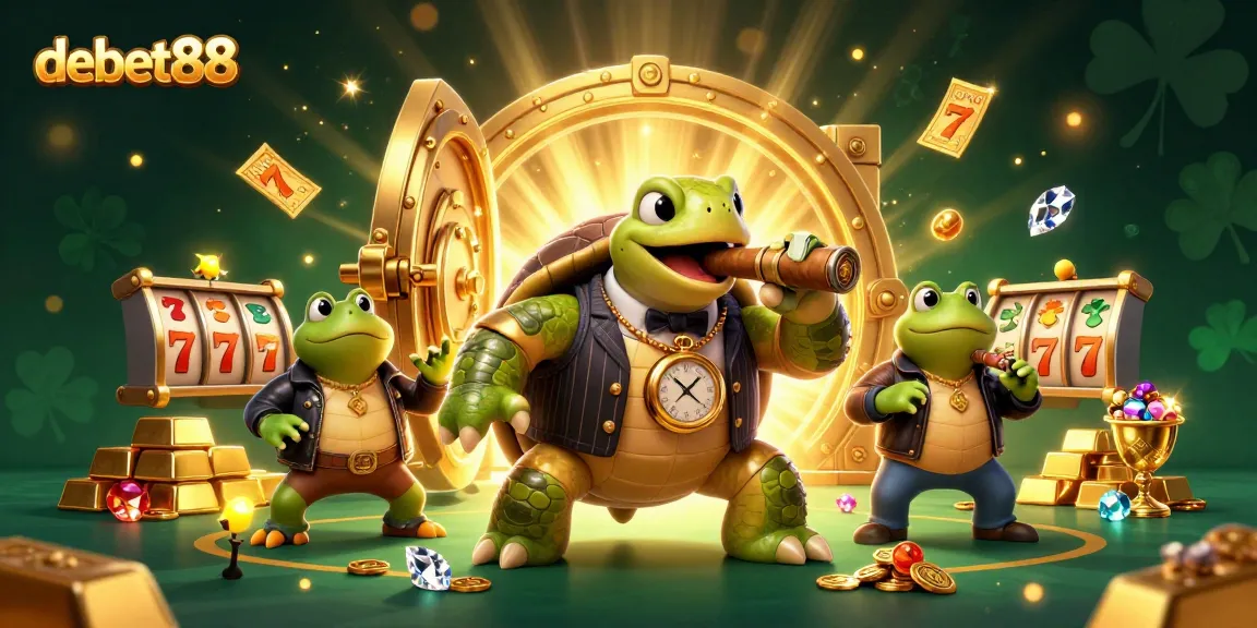 Experience thrilling gameplay at debet88 with cartoon characters and casino treasures.