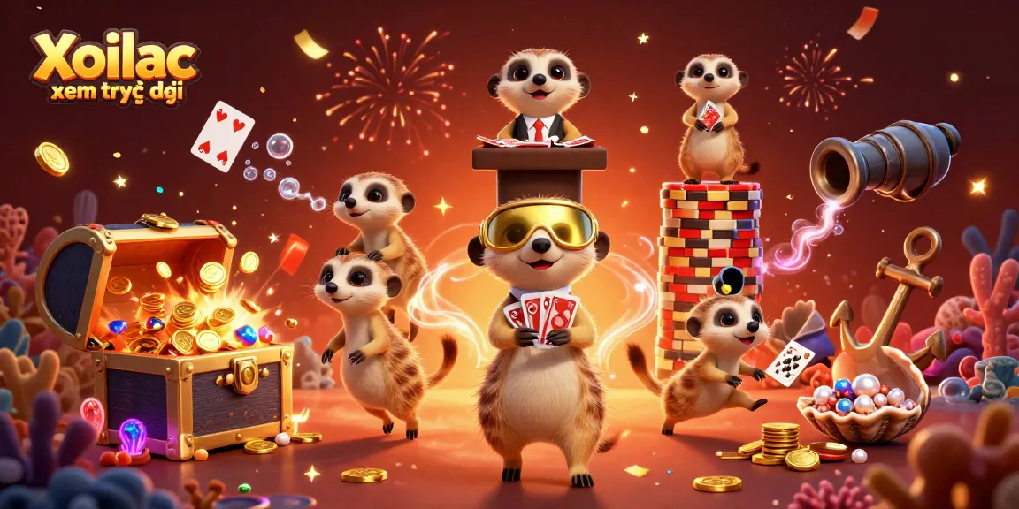 Xoilac xem trực tiếp showcases a lively meerkat casino scene with vibrant elements and engaging gameplay.