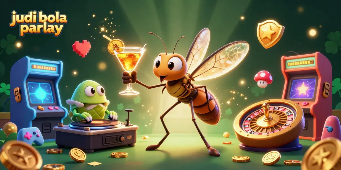 Engage with judi bola parlay while enjoying a vibrant 3D casino scene showcasing a unique frozen mosquito mascot.